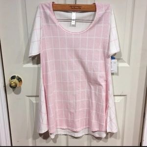 Brand New Lularoe Pink and White Checkered Shirt